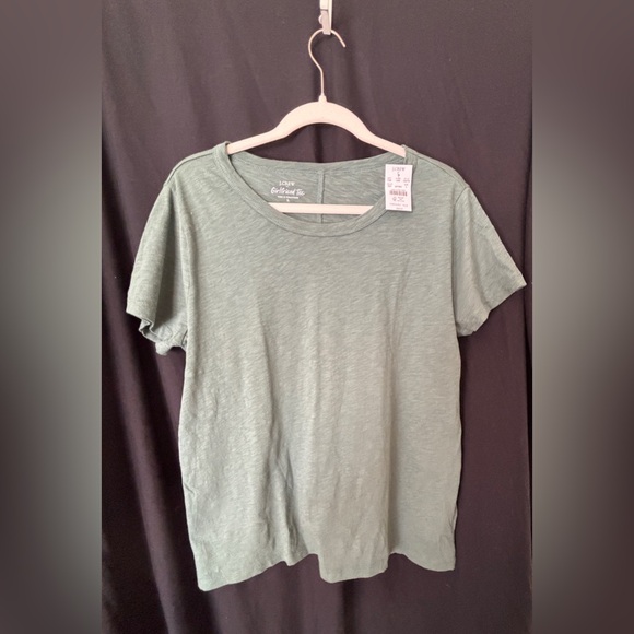 J. Crew Girlfriend Green Shirt New with Tags Women’s Large Casual Basic - Picture 3 of 7